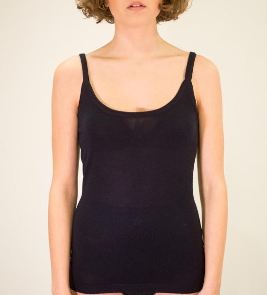 25FW 라 로즈 민소매 티셔츠 MG303 30098 Blue Navy