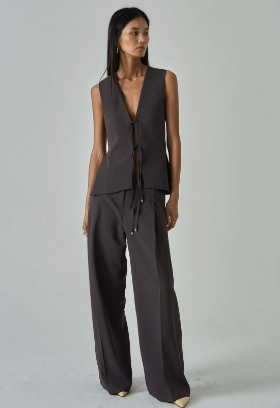  더 엔케이씨 스토어 스트레이트 팬츠 Nkc 베로니카 바지 브라운