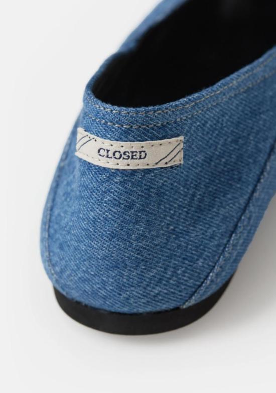  클로즈드 플랫 슈즈 닫힌 데님 그로밋 발레리나 플랫 데님 블루 - CLOSED