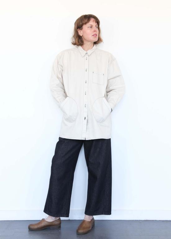  Jesse Kamm 데님 자켓 제시 캄 오쿠다 재킷 내추럴 W/슬레이트 스티치 - OTHER BRANDS