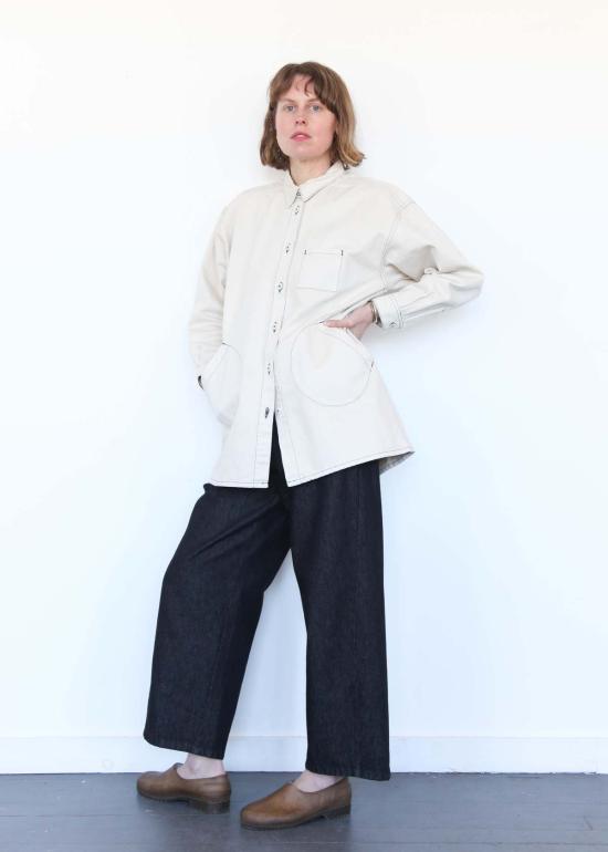  Jesse Kamm 데님 자켓 제시 캄 오쿠다 재킷 내추럴 W/슬레이트 스티치 - OTHER BRANDS