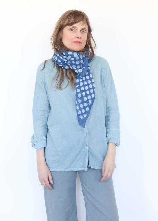  Auntie Oti 머플러/스카프 폴카 도트 반다나 옐로우/인디고 - OTHER BRANDS