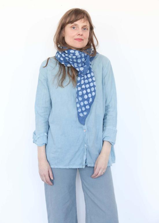  Auntie Oti 머플러/스카프 폴카 도트 반다나 옐로우/인디고 - OTHER BRANDS