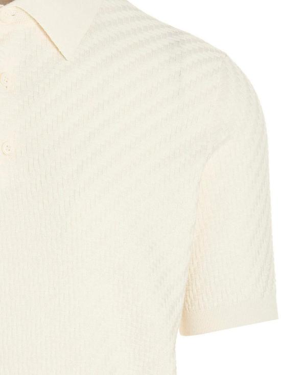 26FW 브리오니 코튼 실크 캐시미어 트라마 위브 폴로 셔츠 UMR20OPAK221800 White - BRIONI