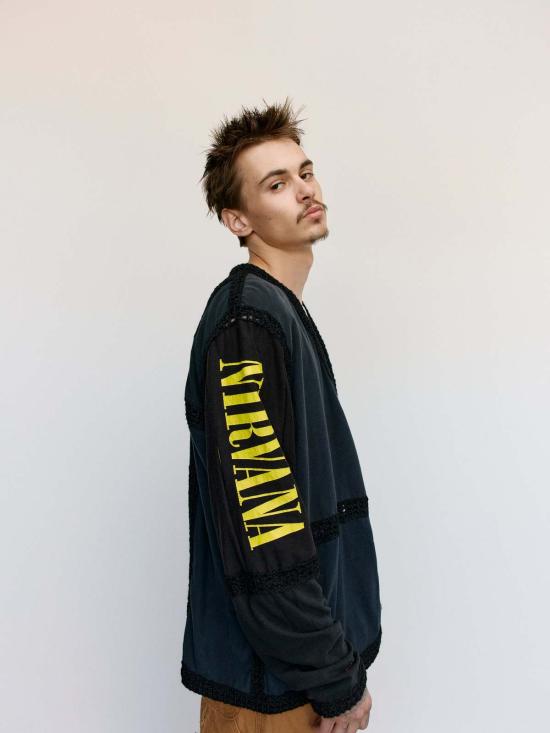  올드 파크 가디건 올드파크 리컨스트럭티드 크로셰 카디건 블랙 - OLD PARK