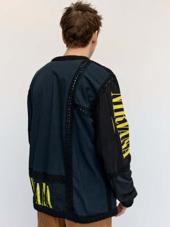  올드 파크 가디건 올드파크 리컨스트럭티드 크로셰 카디건 블랙 - OLD PARK