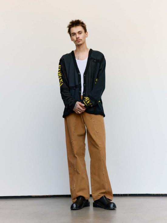  올드 파크 가디건 올드파크 리컨스트럭티드 크로셰 카디건 블랙 - OLD PARK