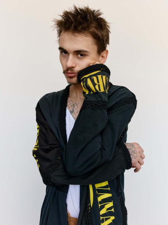  올드 파크 가디건 올드파크 리컨스트럭티드 크로셰 카디건 블랙 - OLD PARK