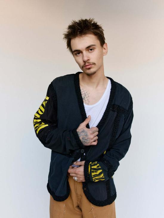  올드 파크 가디건 올드파크 리컨스트럭티드 크로셰 카디건 블랙 - OLD PARK