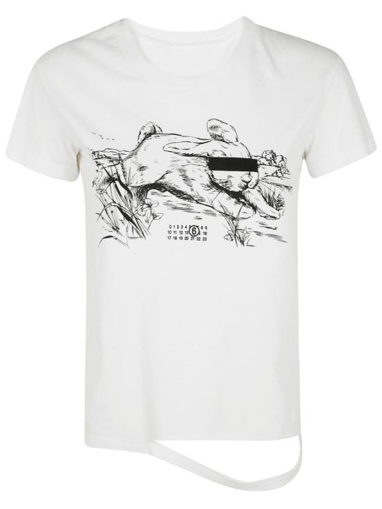 25SS MM6 메종마르지엘라 반팔 티셔츠 S62GD0199 M20108 100 WHITE