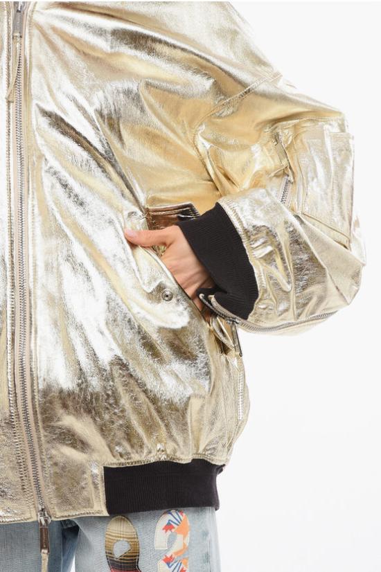  디스퀘어드2 가죽 자켓 S72AM0947 SY1588 906 Gold - DSQUARED2