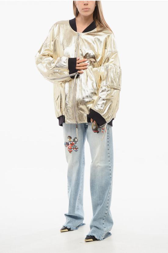  디스퀘어드2 가죽 자켓 S72AM0947 SY1588 906 Gold - DSQUARED2