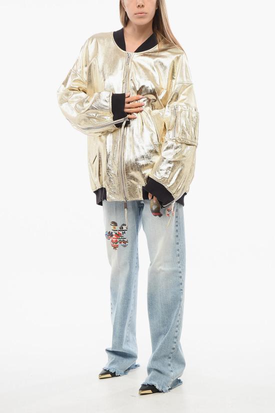  디스퀘어드2 가죽 자켓 S72AM0947 SY1588 906 Gold - DSQUARED2