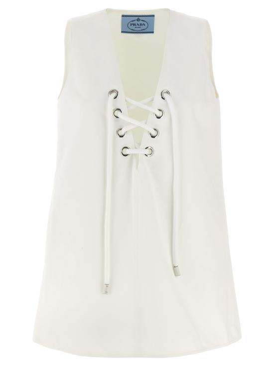 25SS 프라다 숏 원피스 P3P00SOOO16E2F0009 White