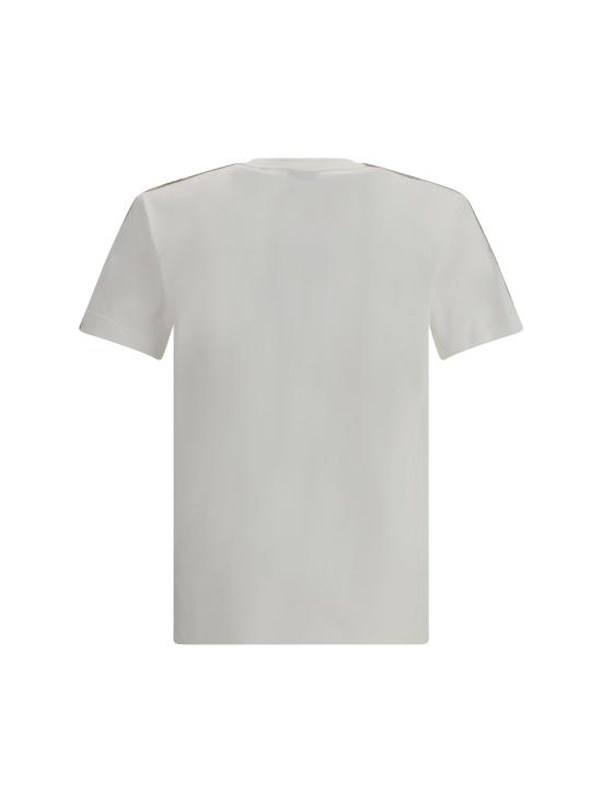 26SS 버버리 체크 트리밍 코튼 티셔츠 8106246 B8764 WHITE - BURBERRY