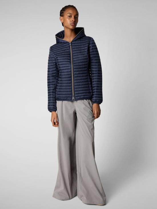 25SS 세이브더덕 패딩 D33620W IRIS20 90010 BLUE BLACK - SAVE THE DUCK