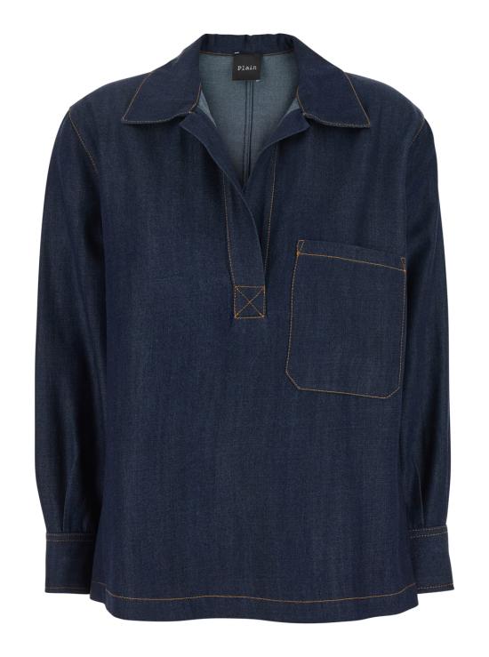 25SS 플레인 블라우스/셔츠 456043492 Blu