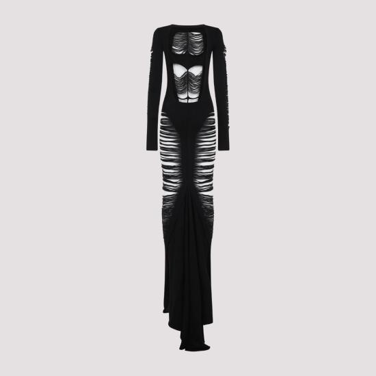 25SS 릭 오웬스 미디 원피스 RO01E7614 KGRIDM 09 Black - RICK OWENS