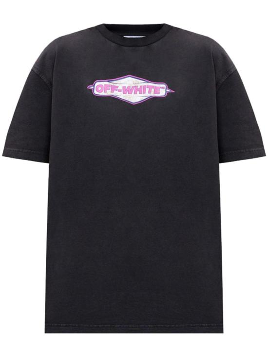 25SS 오프화이트 반팔 티셔츠 OWAA089S25JER008 073B WASHED BLACK Black