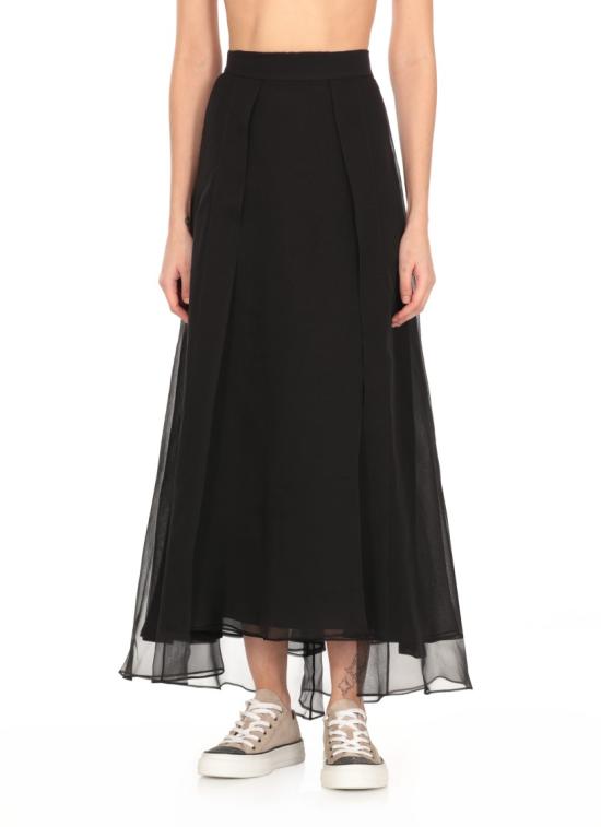 25SS 브루넬로 쿠치넬리 스커트 MF940G3810C101 Black - BRUNELLO CUCINELLI