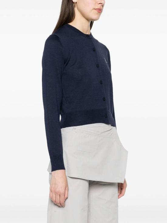 25SS 메종키츠네 베이비 폭스 패치 레귤러 가디건 MW00507KT1036P492 Blue - MAISON KITSUNE
