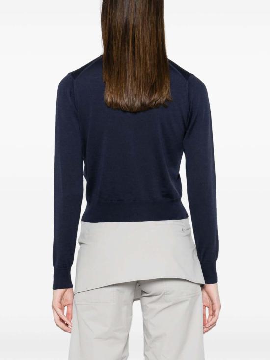 25SS 메종키츠네 베이비 폭스 패치 레귤러 가디건 MW00507KT1036P492 Blue - MAISON KITSUNE