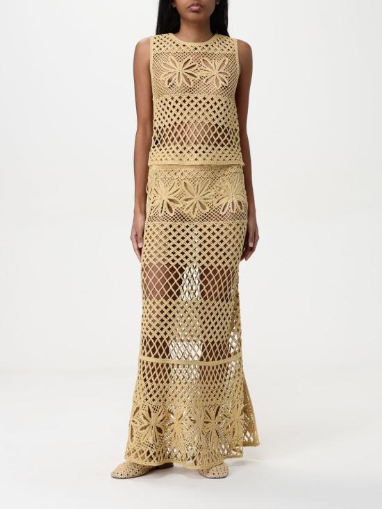 25SS 핑코 롱 스커트 104732 A2FF C43 Yellow - PINKO