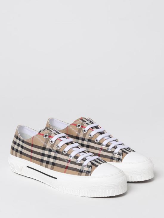 26SS 버버리 빈티지 체크 코튼 스니커즈 8049745 Beige - BURBERRY
