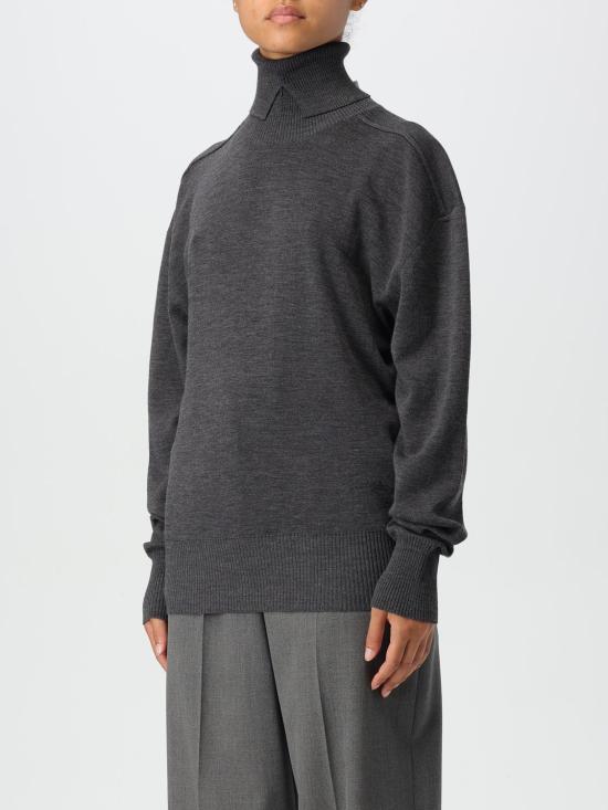 25FW 버버리 스플릿 터틀넥 라인 울 스웨터  8095113 Grey - BURBERRY