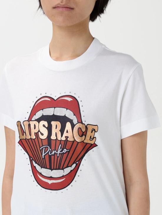 25FW 핑코 반팔 티셔츠 105050A2D8 Z05 White - PINKO