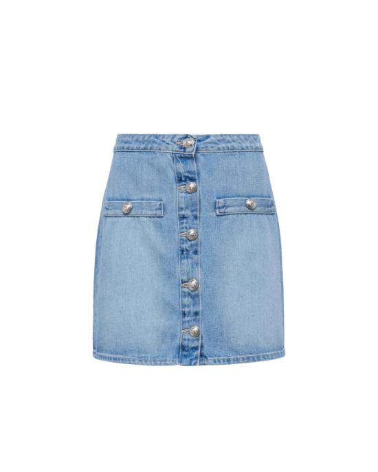  라장스 숏 스커트 L'agence 크리스 버튼 프런트 미니 스커트 폰타나