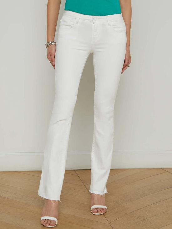  라장스 데님 팬츠 L'agence Sneeki 스트레이트 레그 진 화이트 - L'AGENCE