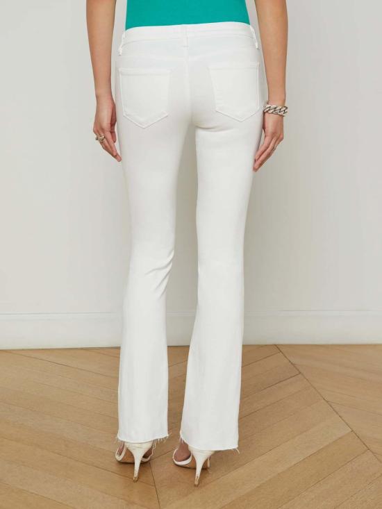  라장스 데님 팬츠 L'agence Sneeki 스트레이트 레그 진 화이트 - L'AGENCE