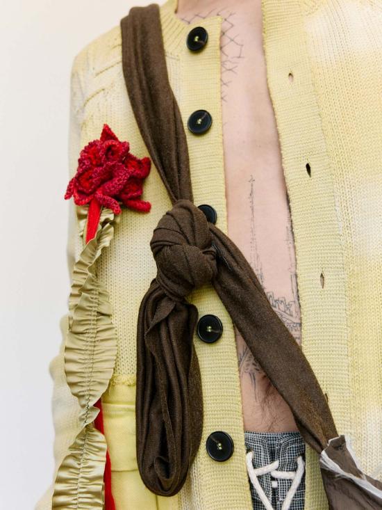  에드워드 커밍 가디건 워시드 라임 코튼 타이어 트랙 카디건 페이디드 라임 - EDWARD CUMING