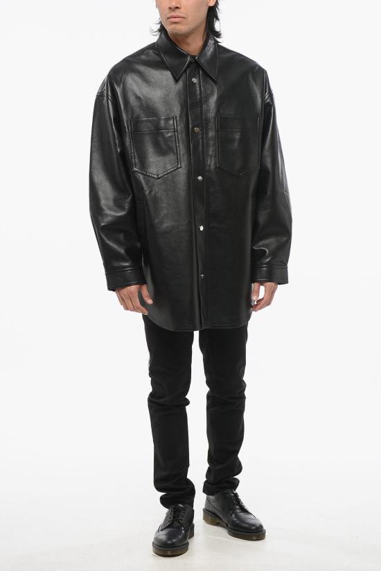  나누슈카 가죽 자켓 NM22CROW00399 0 BLACK Black - NANUSHKA