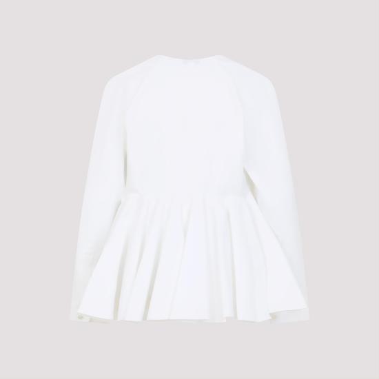 25SS 알라이아 블라우스 AA9C0976T611A 000 BLANC WHITE - ALAIA