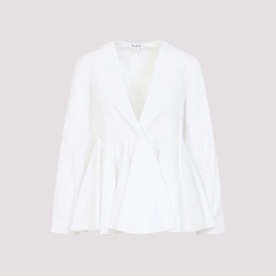 25SS 알라이아 블라우스 AA9C0976T611A 000 BLANC WHITE - ALAIA