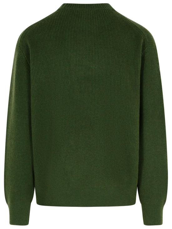  메종키츠네 볼드 폭스 헤드 패치 컴포트 립드 스웨터 LM00818KT1093P391 Green - MAISON KITSUNE