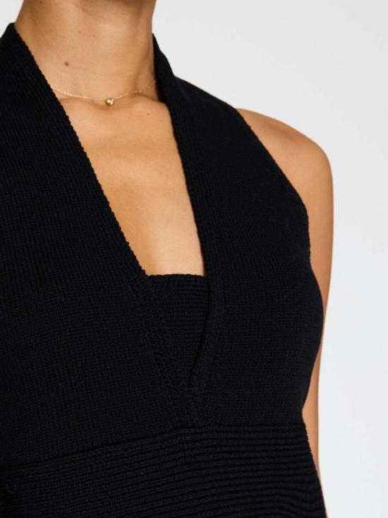  브로슈 워커 민소매 티셔츠 브로셔 워커 라모나 홀터 탑 블랙 오닉스 - BROCHU WALKER