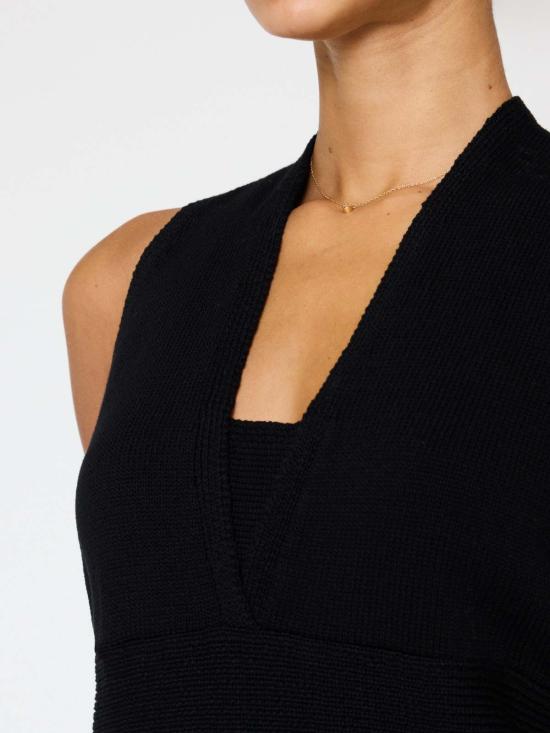  브로슈 워커 민소매 티셔츠 브로셔 워커 라모나 홀터 탑 블랙 오닉스 - BROCHU WALKER