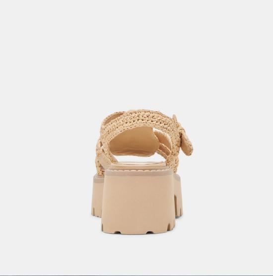  돌체비타 뮬/슬리퍼 라티스 니트  내츄럴 - DOLCE VITA