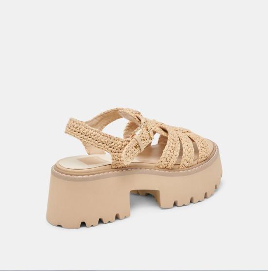  돌체비타 뮬/슬리퍼 라티스 니트  내츄럴 - DOLCE VITA