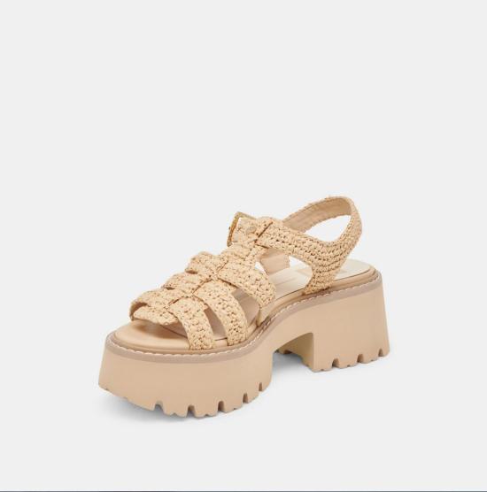  돌체비타 뮬/슬리퍼 라티스 니트  내츄럴 - DOLCE VITA