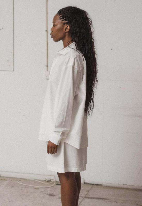  베이스레인지 후드 티셔츠 Baserange 클로드 셔츠 포플린 - BASERANGE