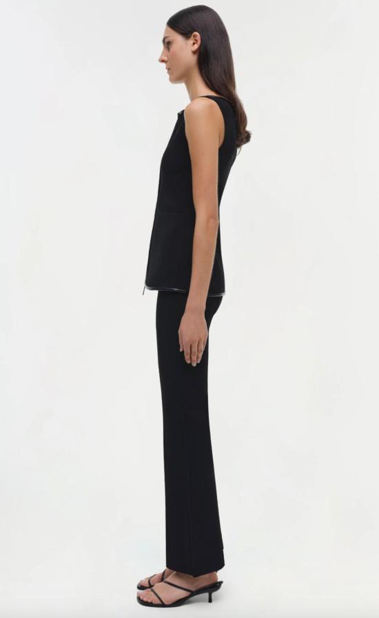  심카이 민소매 티셔츠 렌 지퍼 탑 블랙 - SIMKHAI