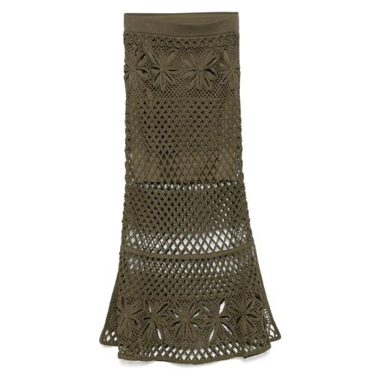 25SS 핑코 롱 스커트 104732 A2FF X26 GREEN