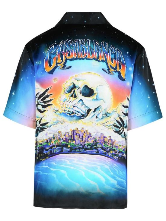 25SS 카사블랑카 반팔 셔츠 U MS25 SH 003 04LA PREMONITION BLUE - CASABLANCA