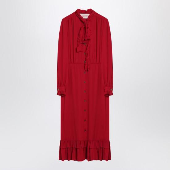 25SS 발렌티노 가라바니 미디 원피스 6B3VAF011MH Q VALE R9M RED