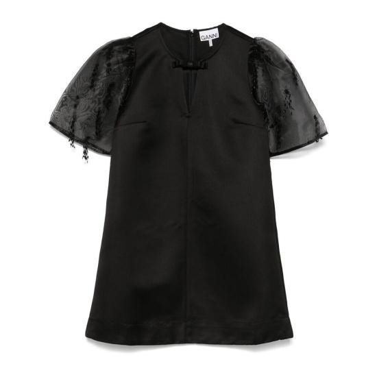 25SS 가니 미디 원피스 W0078 099 Black