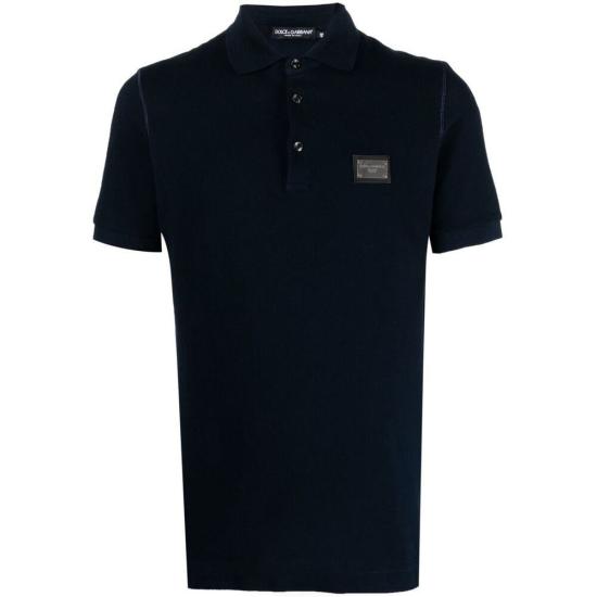 26SS 돌체앤가바나 로고 태그 코튼 폴로 셔츠 G8PL4T G7F2H B0665 BLUE